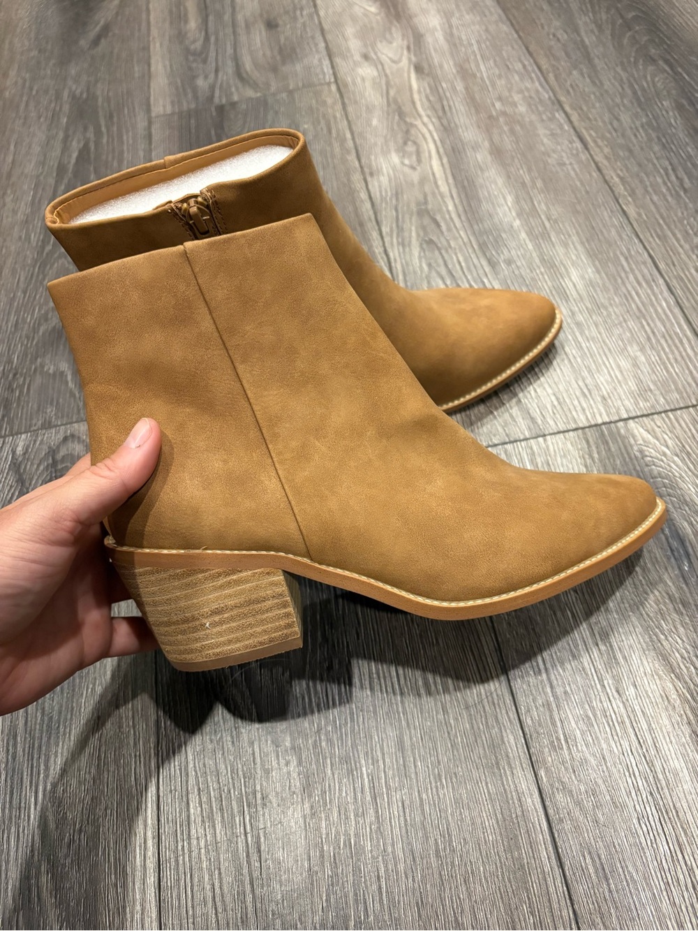 Ankle Booties in Tan Faux Suede - Classic Women's Boot